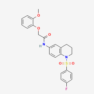 molecular formula C24H23FN2O5S B6562147 N-[1-(4-fluorobenzenesulfonyl)-1,2,3,4-tetrahydroquinolin-6-yl]-2-(2-methoxyphenoxy)acetamide CAS No. 946260-09-9