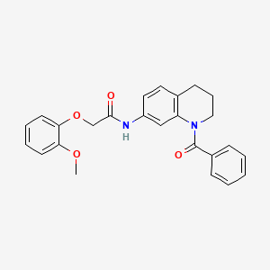 molecular formula C25H24N2O4 B6562153 N-(1-benzoyl-1,2,3,4-tetrahydroquinolin-7-yl)-2-(2-methoxyphenoxy)acetamide CAS No. 946219-40-5