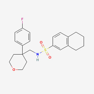 molecular formula C22H26FNO3S B6562170 N-{[4-(4-fluorophenyl)oxan-4-yl]methyl}-5,6,7,8-tetrahydronaphthalene-2-sulfonamide CAS No. 1091079-31-0