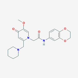 molecular formula C22H27N3O5 B6562255 N-(2,3-dihydro-1,4-benzodioxin-6-yl)-2-{5-methoxy-4-oxo-2-[(piperidin-1-yl)methyl]-1,4-dihydropyridin-1-yl}acetamide CAS No. 946366-64-9