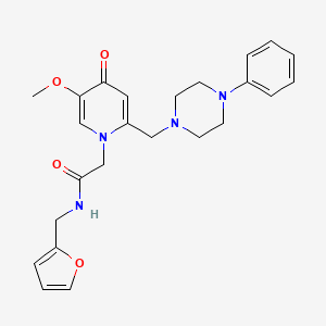 molecular formula C24H28N4O4 B6562335 N~1~-(2-FURYLMETHYL)-2-[5-METHOXY-4-OXO-2-[(4-PHENYLPIPERAZINO)METHYL]-1(4H)-PYRIDINYL]ACETAMIDE CAS No. 921496-37-9