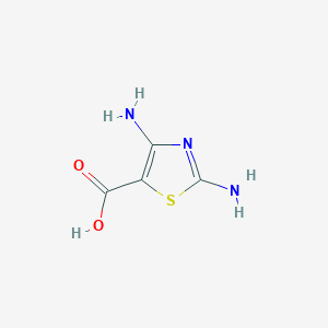 molecular formula C4H5N3O2S B065625 2,4-Diamino-1,3-thiazole-5-carboxylic acid CAS No. 162880-44-6