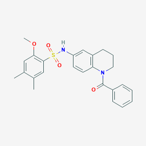 N-(1-benzoyl-1,2,3,4-tetrahydroquinolin-6-yl)-2-methoxy-4,5-dimethylbenzene-1-sulfonamide