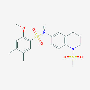 B6563242 N-(1-methanesulfonyl-1,2,3,4-tetrahydroquinolin-6-yl)-2-methoxy-4,5-dimethylbenzene-1-sulfonamide CAS No. 946283-71-2