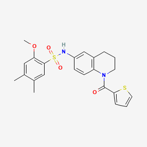 2-methoxy-4,5-dimethyl-N-[1-(thiophene-2-carbonyl)-1,2,3,4-tetrahydroquinolin-6-yl]benzene-1-sulfonamide