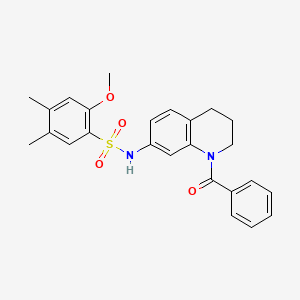 N-(1-benzoyl-1,2,3,4-tetrahydroquinolin-7-yl)-2-methoxy-4,5-dimethylbenzene-1-sulfonamide