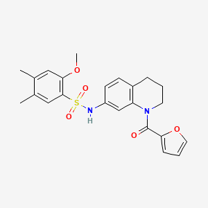 N-[1-(furan-2-carbonyl)-1,2,3,4-tetrahydroquinolin-7-yl]-2-methoxy-4,5-dimethylbenzene-1-sulfonamide