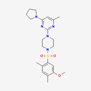 2-[4-(5-methoxy-2,4-dimethylbenzenesulfonyl)piperazin-1-yl]-4-methyl-6-(pyrrolidin-1-yl)pyrimidine