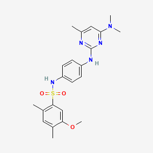 N-(4-{[4-(dimethylamino)-6-methylpyrimidin-2-yl]amino}phenyl)-5-methoxy-2,4-dimethylbenzene-1-sulfonamide