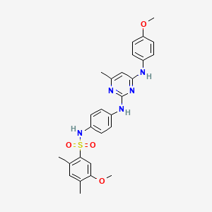 5-methoxy-N-[4-({4-[(4-methoxyphenyl)amino]-6-methylpyrimidin-2-yl}amino)phenyl]-2,4-dimethylbenzene-1-sulfonamide