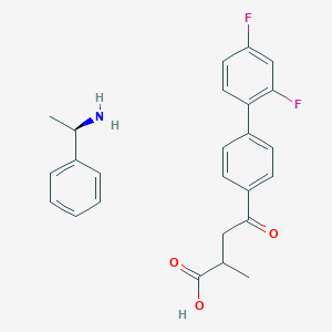 4-[4-(2,4-difluorophenyl)phenyl]-2-methyl-4-oxobutanoic acid;(1R)-1-phenylethanamine