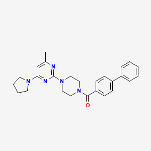 B6563970 2-(4-{[1,1'-biphenyl]-4-carbonyl}piperazin-1-yl)-4-methyl-6-(pyrrolidin-1-yl)pyrimidine CAS No. 946338-81-4