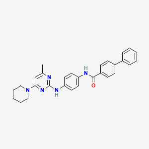 molecular formula C29H29N5O B6564214 N-(4-{[4-methyl-6-(piperidin-1-yl)pyrimidin-2-yl]amino}phenyl)-[1,1'-biphenyl]-4-carboxamide CAS No. 946369-82-0