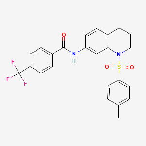 molecular formula C24H21F3N2O3S B6565487 N-[1-(4-methylbenzenesulfonyl)-1,2,3,4-tetrahydroquinolin-7-yl]-4-(trifluoromethyl)benzamide CAS No. 946291-07-2