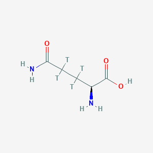 molecular formula C5H10N2O3 B065664 (2S)-2,5-Diamino-5-oxo-3,3,4,4-tetratritiopentanoic acid CAS No. 186144-07-0