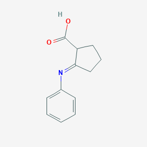 molecular formula C12H13NO2 B065668 Cyclopentanecarboxylic acid, 2-(phenylimino)-(9CI) CAS No. 188296-96-0