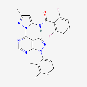 molecular formula C24H19F2N7O B6567273 N-{1-[1-(2,3-dimethylphenyl)-1H-pyrazolo[3,4-d]pyrimidin-4-yl]-3-methyl-1H-pyrazol-5-yl}-2,6-difluorobenzamide CAS No. 1005974-50-4