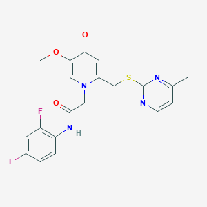molecular formula C20H18F2N4O3S B6567600 N-(2,4-difluorophenyl)-2-(5-methoxy-2-{[(4-methylpyrimidin-2-yl)sulfanyl]methyl}-4-oxo-1,4-dihydropyridin-1-yl)acetamide CAS No. 920221-12-1