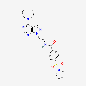 molecular formula C24H31N7O3S B6568148 N-{2-[4-(azepan-1-yl)-1H-pyrazolo[3,4-d]pyrimidin-1-yl]ethyl}-4-(pyrrolidine-1-sulfonyl)benzamide CAS No. 1021229-87-7