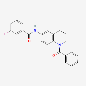 molecular formula C23H19FN2O2 B6569079 N-(1-benzoyl-1,2,3,4-tetrahydroquinolin-6-yl)-3-fluorobenzamide CAS No. 946318-42-9