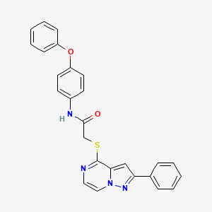 molecular formula C26H20N4O2S B6569740 N-(4-phenoxyphenyl)-2-({2-phenylpyrazolo[1,5-a]pyrazin-4-yl}sulfanyl)acetamide CAS No. 1021254-85-2