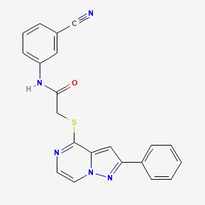 molecular formula C21H15N5OS B6569749 N-(3-cyanophenyl)-2-({2-phenylpyrazolo[1,5-a]pyrazin-4-yl}sulfanyl)acetamide CAS No. 1021207-98-6