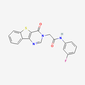 molecular formula C18H12FN3O2S B6569906 N-(3-fluorophenyl)-2-(4-oxo[1]benzothieno[3,2-d]pyrimidin-3(4H)-yl)acetamide CAS No. 1021256-86-9