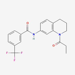 molecular formula C20H19F3N2O2 B6570104 N-(1-propanoyl-1,2,3,4-tetrahydroquinolin-7-yl)-3-(trifluoromethyl)benzamide CAS No. 946266-99-5
