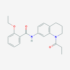 molecular formula C21H24N2O3 B6570142 2-ethoxy-N-(1-propanoyl-1,2,3,4-tetrahydroquinolin-7-yl)benzamide CAS No. 946266-96-2