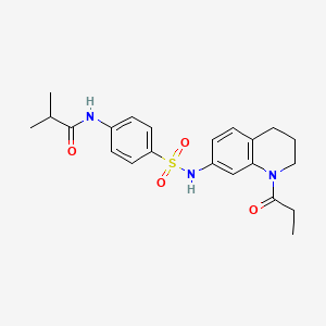 B6570253 2-methyl-N-{4-[(1-propanoyl-1,2,3,4-tetrahydroquinolin-7-yl)sulfamoyl]phenyl}propanamide CAS No. 946298-19-7