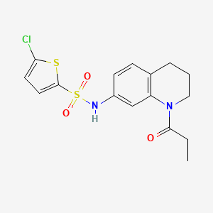 molecular formula C16H17ClN2O3S2 B6570260 5-chloro-N-(1-propanoyl-1,2,3,4-tetrahydroquinolin-7-yl)thiophene-2-sulfonamide CAS No. 946298-07-3