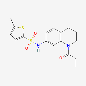 molecular formula C17H20N2O3S2 B6570264 5-methyl-N-(1-propanoyl-1,2,3,4-tetrahydroquinolin-7-yl)thiophene-2-sulfonamide CAS No. 946221-88-1