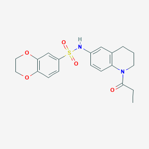 B6570430 N-(1-propanoyl-1,2,3,4-tetrahydroquinolin-6-yl)-2,3-dihydro-1,4-benzodioxine-6-sulfonamide CAS No. 946259-19-4