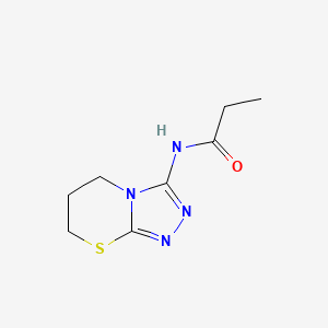 molecular formula C8H12N4OS B6570454 N-{5H,6H,7H-[1,2,4]triazolo[3,4-b][1,3]thiazin-3-yl}propanamide CAS No. 946351-13-9