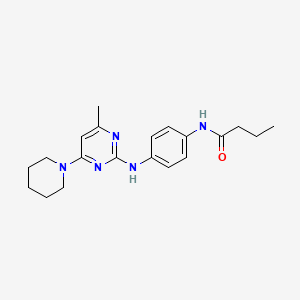 molecular formula C20H27N5O B6570494 N-(4-{[4-methyl-6-(piperidin-1-yl)pyrimidin-2-yl]amino}phenyl)butanamide CAS No. 946369-64-8