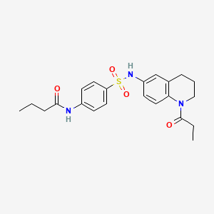 molecular formula C22H27N3O4S B6570495 N-{4-[(1-propanoyl-1,2,3,4-tetrahydroquinolin-6-yl)sulfamoyl]phenyl}butanamide CAS No. 946211-41-2