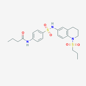 molecular formula C22H29N3O5S2 B6570502 N-(4-{[1-(propane-1-sulfonyl)-1,2,3,4-tetrahydroquinolin-6-yl]sulfamoyl}phenyl)butanamide CAS No. 946347-31-5