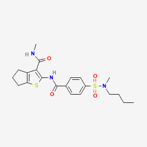 molecular formula C21H27N3O4S2 B6570558 2-{4-[butyl(methyl)sulfamoyl]benzamido}-N-methyl-4H,5H,6H-cyclopenta[b]thiophene-3-carboxamide CAS No. 893100-21-5