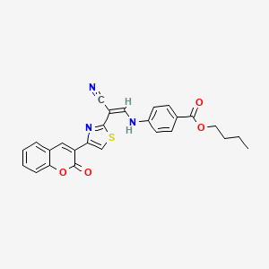 molecular formula C26H21N3O4S B6570566 butyl 4-{[(1Z)-2-cyano-2-[4-(2-oxo-2H-chromen-3-yl)-1,3-thiazol-2-yl]eth-1-en-1-yl]amino}benzoate CAS No. 1021251-49-9