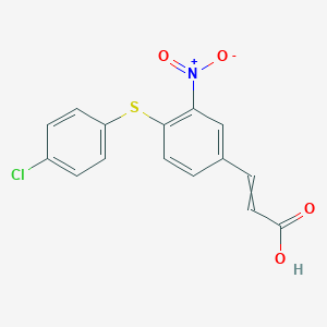 molecular formula C15H10ClNO4S B065708 3-{4-[(4-Chlorophenyl)thio]-3-nitrophenyl}acrylic acid CAS No. 175278-52-1