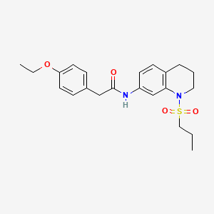 molecular formula C22H28N2O4S B6571199 2-(4-ethoxyphenyl)-N-[1-(propane-1-sulfonyl)-1,2,3,4-tetrahydroquinolin-7-yl]acetamide CAS No. 946299-46-3