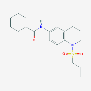 molecular formula C19H28N2O3S B6571368 N-[1-(propane-1-sulfonyl)-1,2,3,4-tetrahydroquinolin-6-yl]cyclohexanecarboxamide CAS No. 946261-01-4