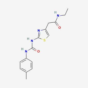 molecular formula C15H18N4O2S B6572088 N-ethyl-2-(2-{[(4-methylphenyl)carbamoyl]amino}-1,3-thiazol-4-yl)acetamide CAS No. 923163-99-9