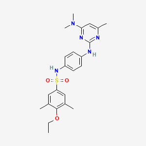 molecular formula C23H29N5O3S B6572458 N-(4-{[4-(dimethylamino)-6-methylpyrimidin-2-yl]amino}phenyl)-4-ethoxy-3,5-dimethylbenzene-1-sulfonamide CAS No. 946371-48-8