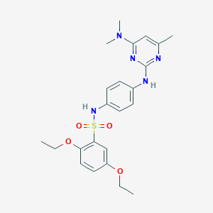 molecular formula C23H29N5O4S B6572541 N-(4-{[4-(dimethylamino)-6-methylpyrimidin-2-yl]amino}phenyl)-2,5-diethoxybenzene-1-sulfonamide CAS No. 946220-86-6