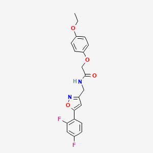 molecular formula C20H18F2N2O4 B6572787 N-{[5-(2,4-difluorophenyl)-1,2-oxazol-3-yl]methyl}-2-(4-ethoxyphenoxy)acetamide CAS No. 1021264-86-7
