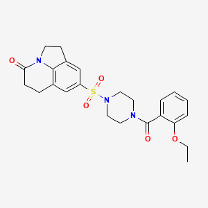 6-{[4-(2-ethoxybenzoyl)piperazin-1-yl]sulfonyl}-1-azatricyclo[6.3.1.0^{4,12}]dodeca-4(12),5,7-trien-11-one