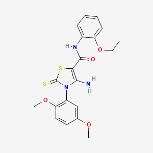 molecular formula C20H21N3O4S2 B6573257 4-amino-3-(2,5-dimethoxyphenyl)-N-(2-ethoxyphenyl)-2-sulfanylidene-2,3-dihydro-1,3-thiazole-5-carboxamide CAS No. 1021252-79-8