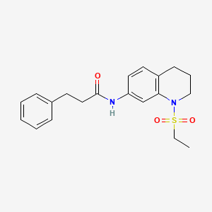 molecular formula C20H24N2O3S B6573310 N-[1-(ethanesulfonyl)-1,2,3,4-tetrahydroquinolin-7-yl]-3-phenylpropanamide CAS No. 946225-79-2