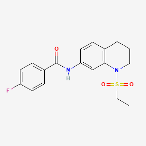 B6573453 N-[1-(ethanesulfonyl)-1,2,3,4-tetrahydroquinolin-7-yl]-4-fluorobenzamide CAS No. 946292-62-2